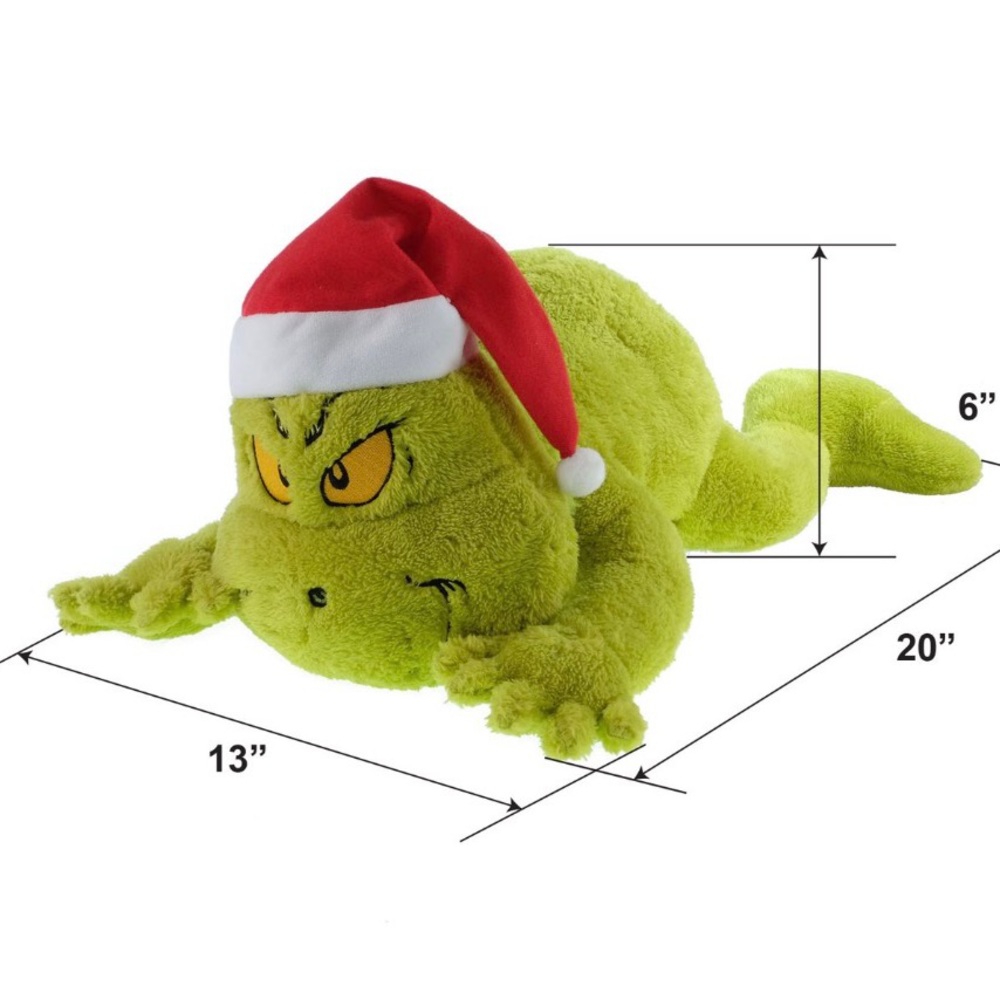 Dr Seuss The Grinch Floppy Plush with Santa hat